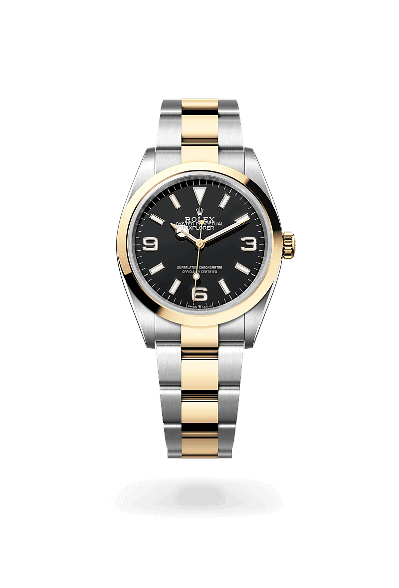 Rolex Explorer 36 in Rolesor gelb (Kombination aus Edelstahl Oystersteel und Gelbgold)